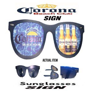 🛑 CORONA BEACH CLUB Sunglasses 🆒 BEER Display ➕ SIGN Bar STAND 💸BUYNOW‼️